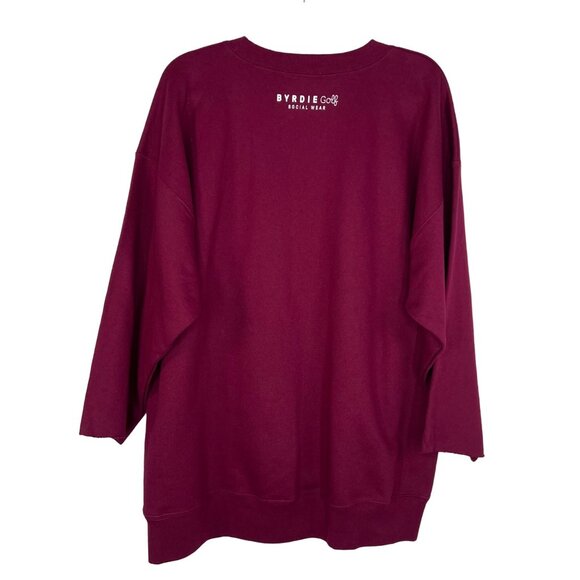 Byrdie Golf Social Wear Split Seam Sweatshirt Burgundy Size Large - Picture 3 of 11